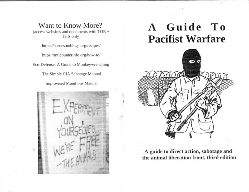 informational zine about pacifist warfare and direct action. 