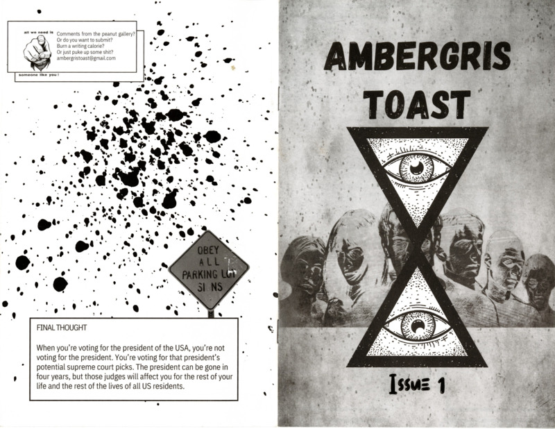 black-and-white perzine collection of poetry, creative writing