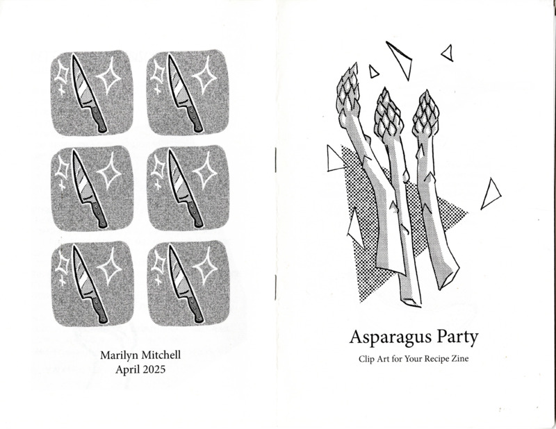 black-and-white clip art and recipe zine