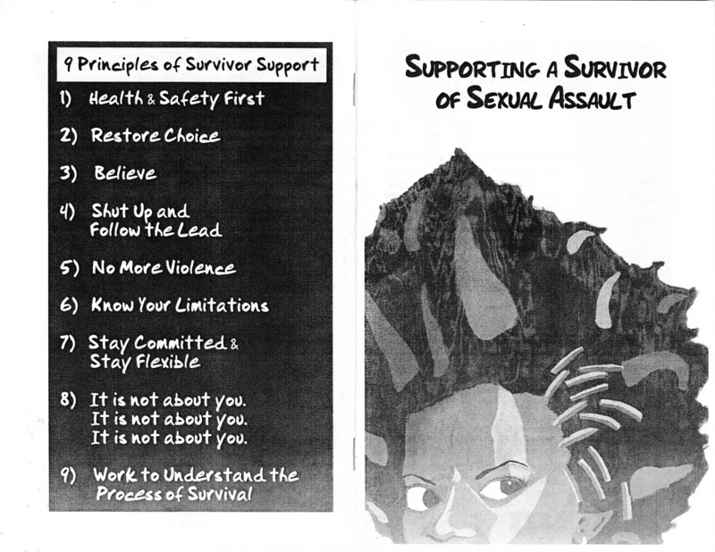 informational zine about supporting victims of sexual assault
