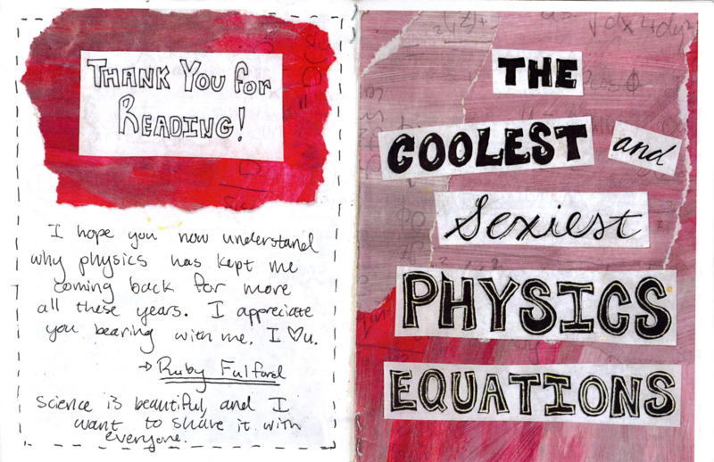 informational zine about physics equations