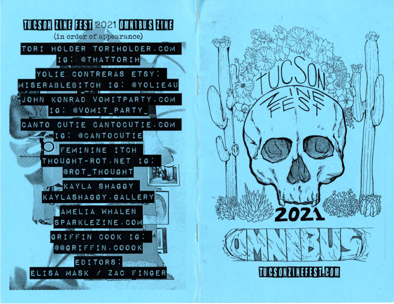collection of zine excerpts from tabling zinesters at the 2021 Tucson Zine Fest