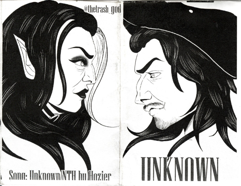 comic illustrating the lyrics to Unknown by Hozier